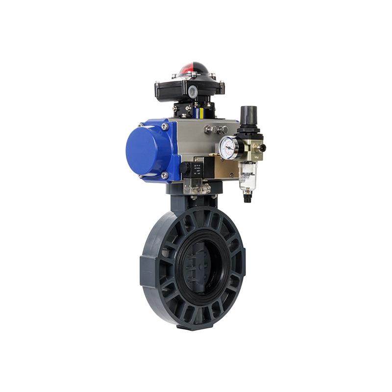 米科气动PVC蝶阀快装气动调节阀对夹式304不锈钢防腐耐酸碱dn150,淘宝优惠券,粉丝福利购,淘宝优惠卷