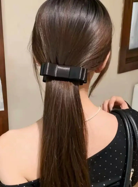 小香风丝绒双层蝴蝶结香蕉夹