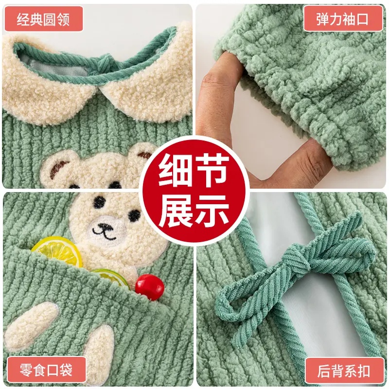 Autumn and winter children's lambswool thickened waterproof reverse dressing