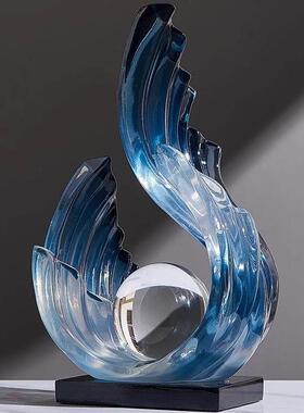 现代创意轻奢高档客厅电视柜酒柜风生水起摆件玄关软装家居装饰品