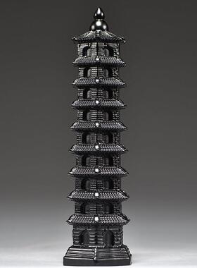 黑木九层、十三层文昌塔雕刻饰品纯实木十三层九层文昌塔工艺品