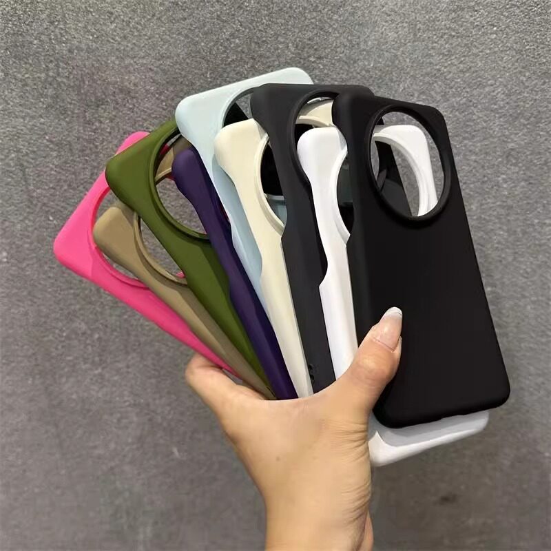 硅胶大孔半包适用华为mate60pro手机壳不包按键iphone13简约纯色mt50超薄14苹果15pro男女款mate40曲面屏30软