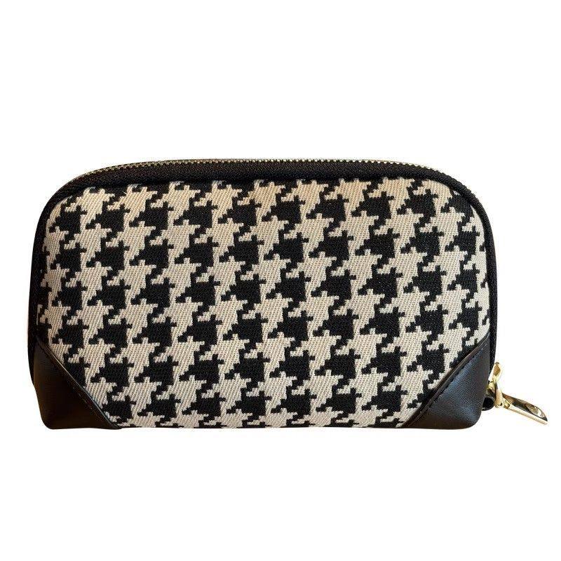 千鸟格手拿包女包气质软牛皮质感钱包手提小包包简约百搭零钱夹包,淘宝优惠券,粉丝福利购,淘宝优惠卷