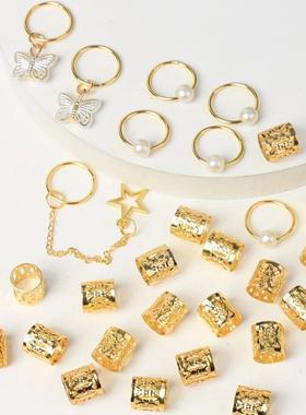 28Pc Hair Braids Cuffs Hair Charms Dreadlock Jewelry Braid J