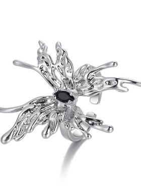 Butterfly open ring lady食指戒小众高级感液态蝴蝶开口戒指女