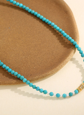 SMGI/绿松石珍珠新中式锁骨链