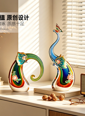 新中式琉璃大象招财吉祥摆件