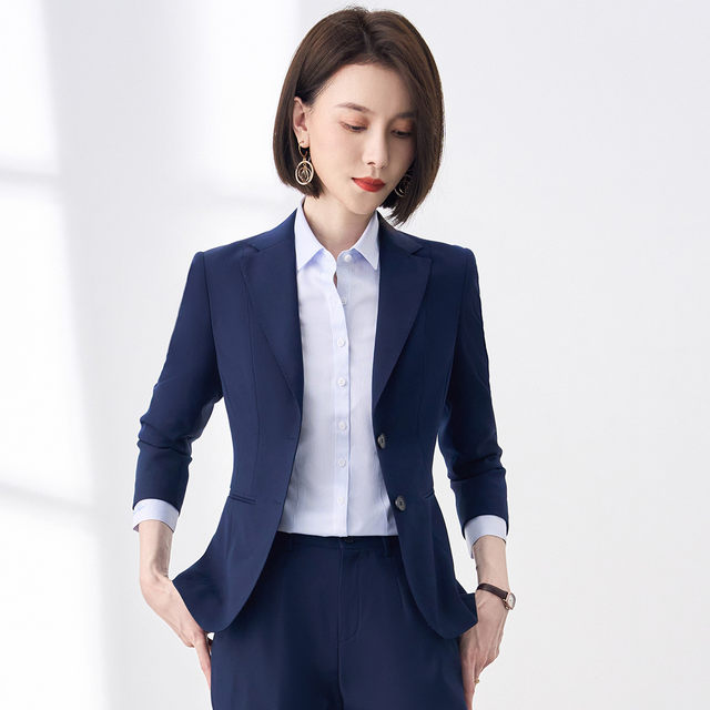 Luo Meng spring and autumn suit women's business formal wear commuting interview work working women's suit trousers two-piece set