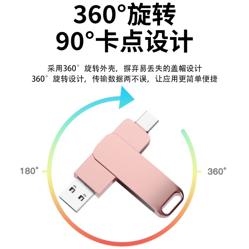 128g手机U盘typec双接口1t电脑两用64G高速扩容办公刻字金属优盘 - 图3