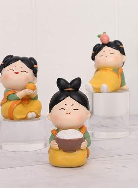 蕊杰创意唐仕女宫廷摆件系列古风可爱娃娃中国风工艺品装饰品摆件