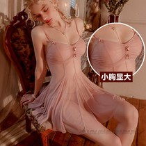 Sexy Advanced Tide Pyjamas Woman Summer Romance Lingerie Room Fire lingerie No chest padding Lace Harness Ice Silk Sleeping Dress