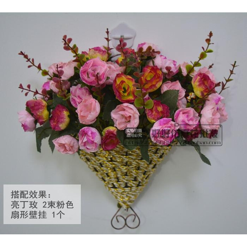 壁挂花艺套装挂壁花篮仿真花假花绢花墙体装饰品墙面装饰花 - 图1