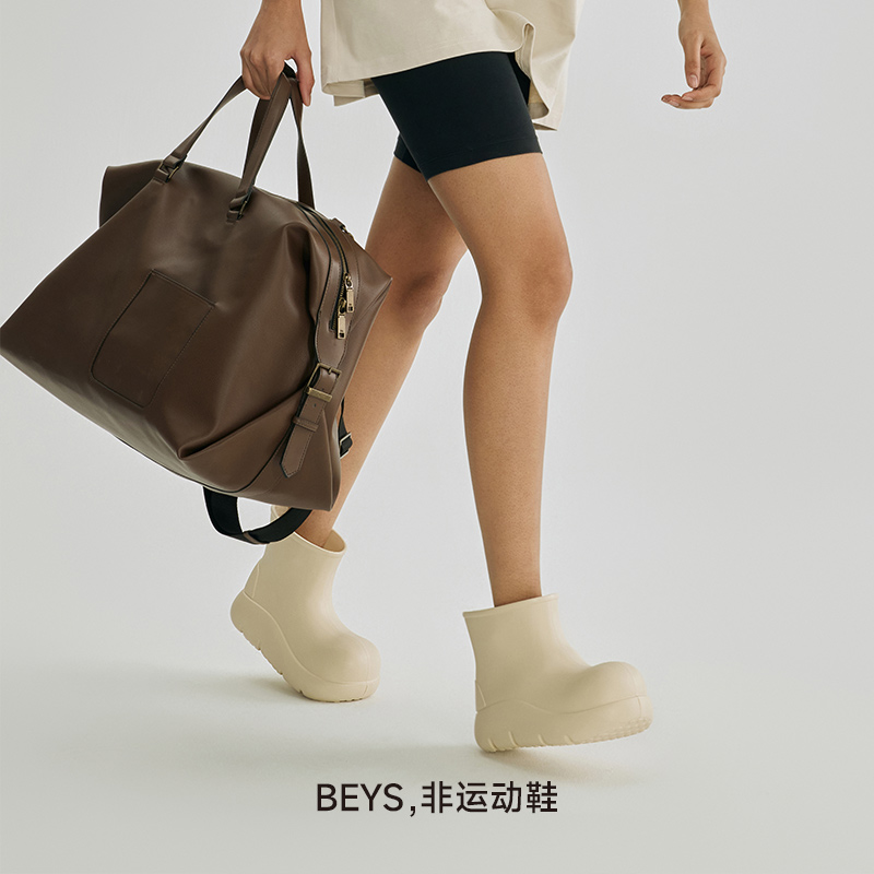 【昭仪同款】BEYS非运动鞋小丑鞋防滑户外厚底雨靴女款短靴女雨鞋 - 图3