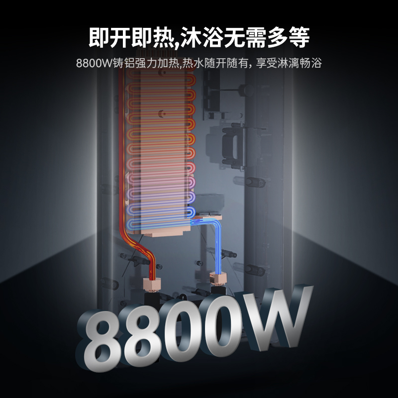 法国THOMSON汤姆逊即热式电热水器小型变频恒温洗澡神器速热DJ3 - 图0