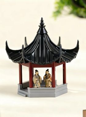 中式古典亭台楼阁单层装饰摆件