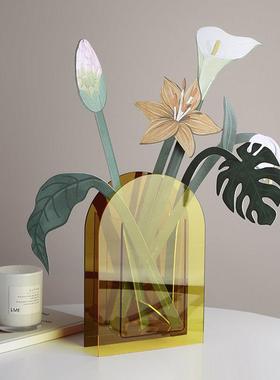 贝汉美北欧花朵香氛卡纸香薰花卡创意艺术仿真植物花瓶摆件扩香卡