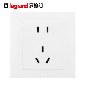 罗格朗博蕴开关插座面板白色一开双控五孔墙壁暗装空调电源插板16