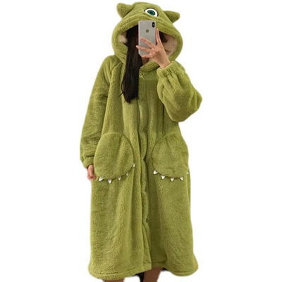 玉桂狗睡袍2024新款珊瑚绒睡衣冬