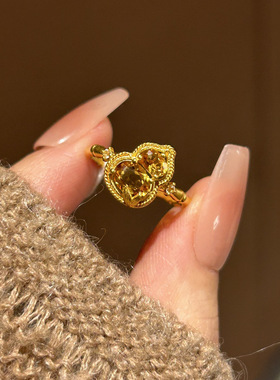 新中式金色竹节小葫芦戒指女小众