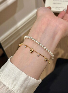 流苏爱心闪钻手链女轻奢ins小众