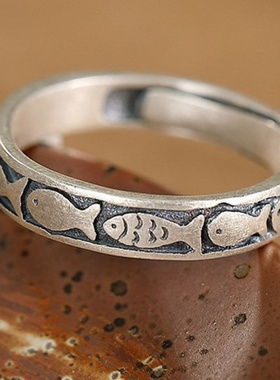 新款复古做旧哑光小鱼多多个性简