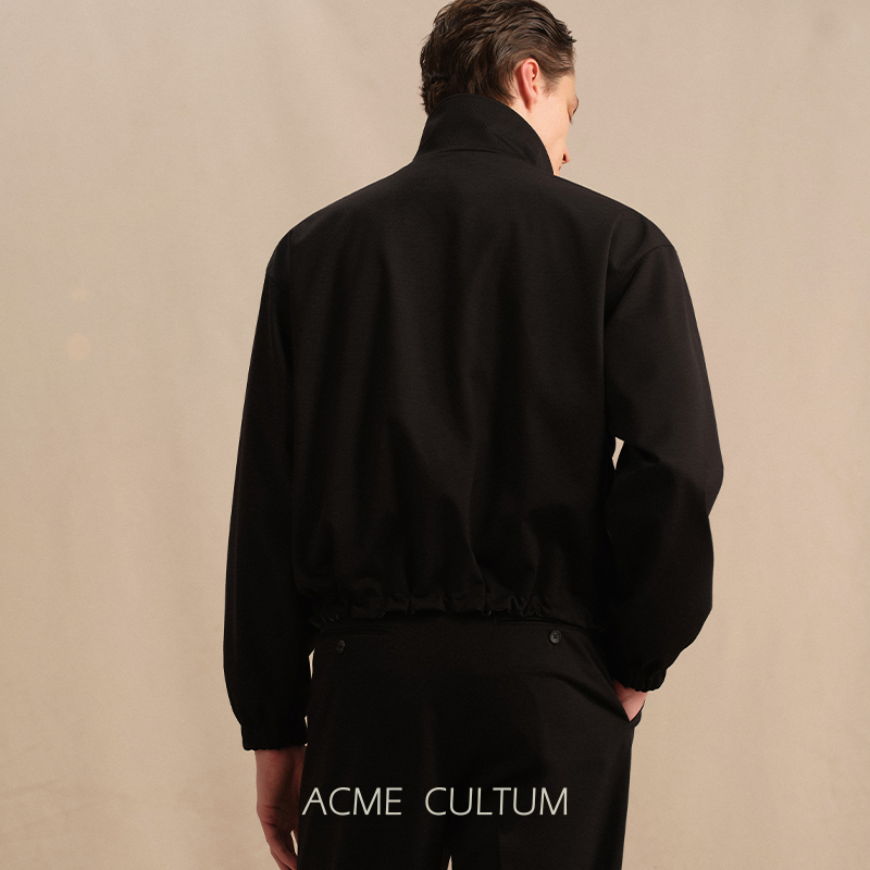 Acme cultum美利奴羊毛易打理立领短款弹力运动夹克男针织外套 - 图2