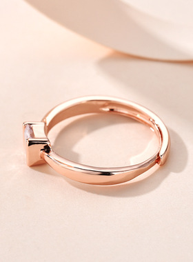 新款阿斯切工方形方糖戒指简约时