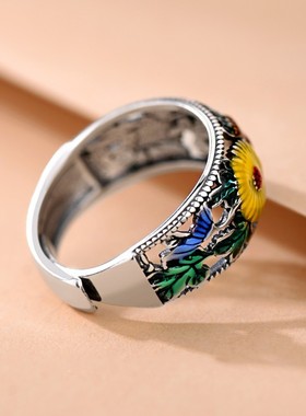 新款太阳花戒指女士款轻奢小众设