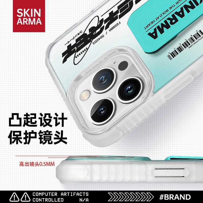 SKINARMA手机壳适用苹果14promax潮牌防摔气囊iPhone13pro腕带支架个性创意新款15plus硅胶日式潮流男款硅胶 - 图2