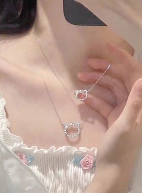 合金十字链闪钻hellokitt项链