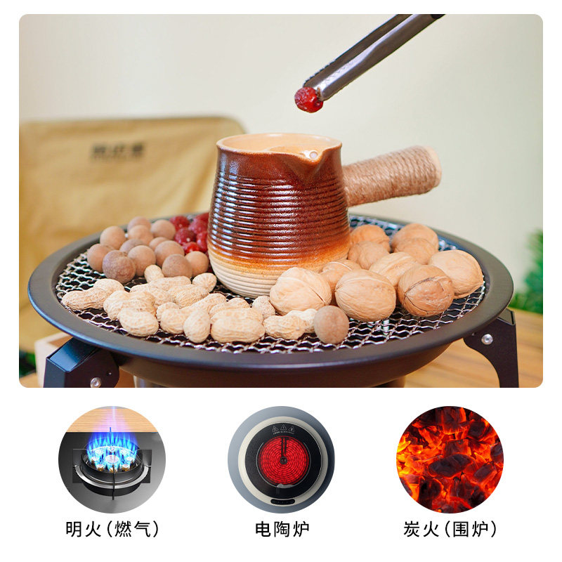 棕壶围炉煮茶中式家用烤奶罐罐茶壶户外煮茶炉炭炉烤火煮茶器套装,淘宝优惠券,粉丝福利购,淘宝优惠卷