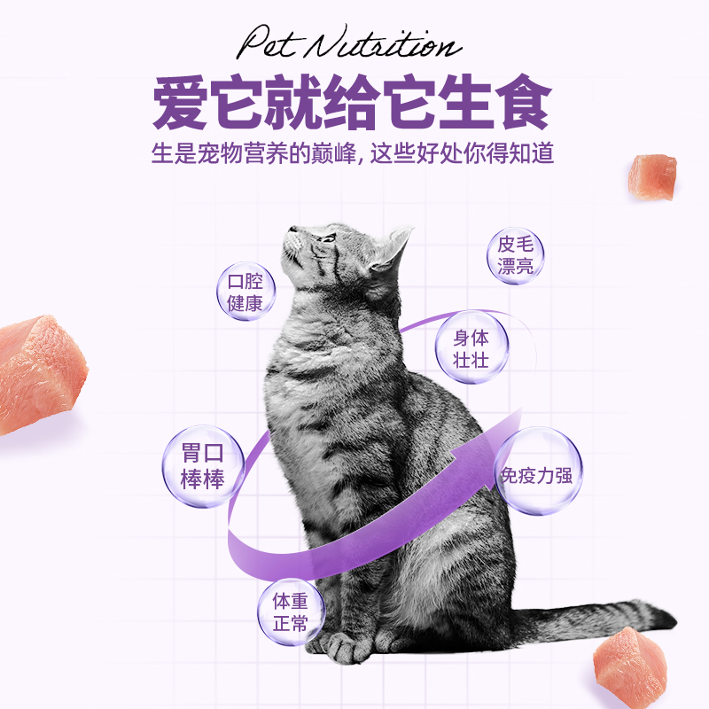 美国进口SC冻干猫咪主食生骨肉无谷猫粮冻干肉粒鸡肉成猫幼猫粮