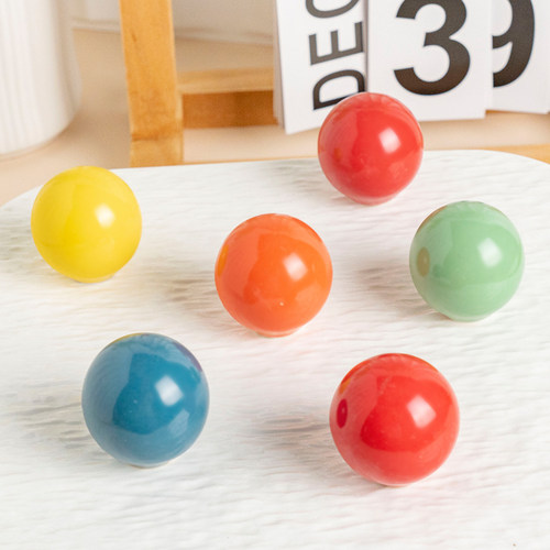 多巴胺彩色拉手衣柜门可爱圆球陶瓷圆形抽屉纽扣白色柜门卡通把手 - 图3