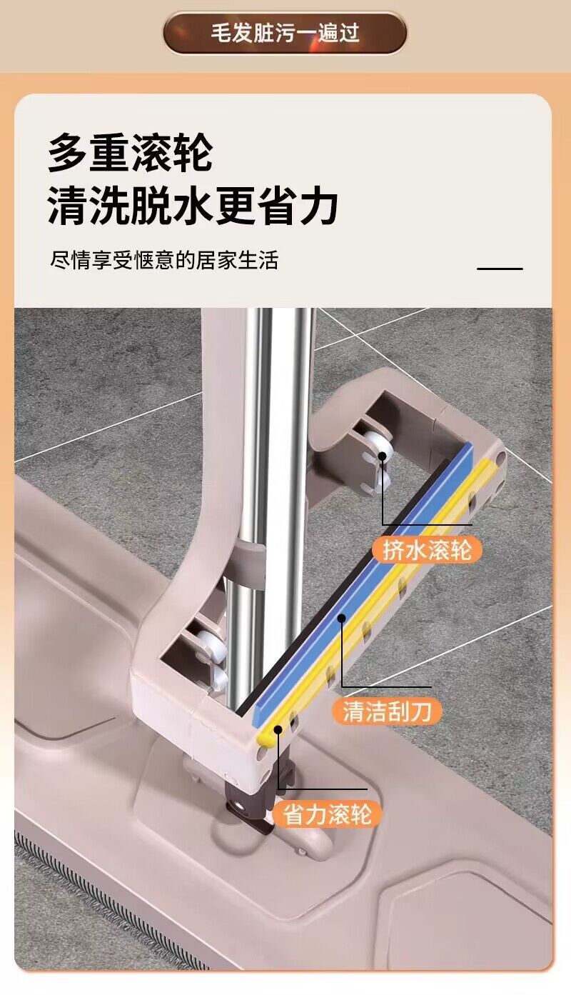 新款免手洗拖把懒人拖地神器家用平板拖布干湿两用吸水墩布一拖净_熙悦贸易商城_家庭/个人清洁工具-第5张图片-提都小院
