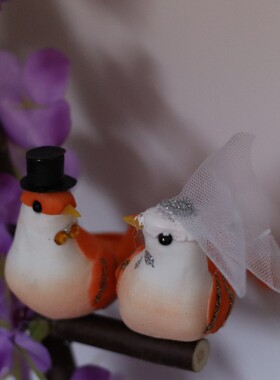 手工仿真鸟窝假花装饰花园悬挂园林布景盆景挂件花丛绿植风铃庭院