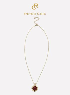 【女神礼物】RC Retro Chic意大利复古时尚首饰复古红石黑石项