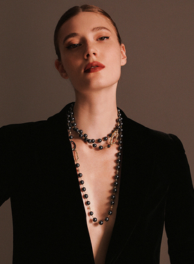 RetroChic花豹贝珠项链