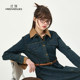 Red Hall | Designer Denim Dress 2025 Autumn High Waist Shirt Skirt Retro Art Student Wear Long Skirt
