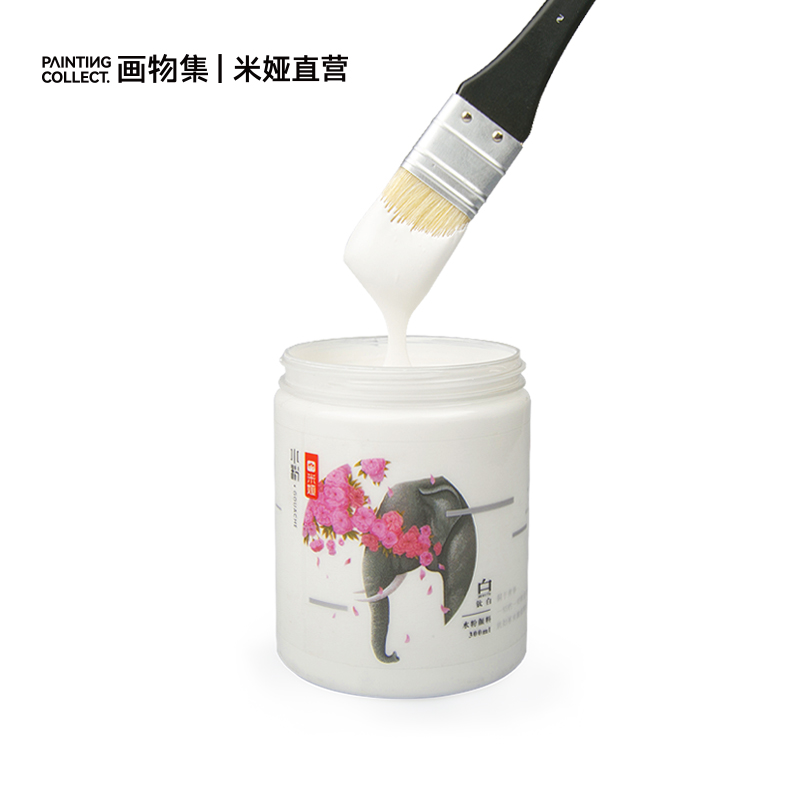 PaintC画物集米娅水粉颜料大容量钛白补充包300ml/500ml大白颜料集训联考美术生色彩补充颜料浅灰蓝拿坡里黄-图1