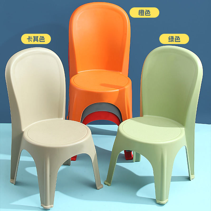 儿童塑料凳子加厚小椅子靠背椅家用板凳小矮凳客厅餐椅沙发换鞋凳 - 图3