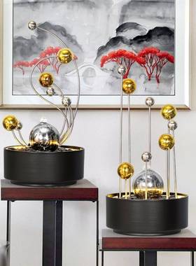 现代无障碍豪华流水装饰桌面喷泉客厅电视柜茶桌水景观办公装饰