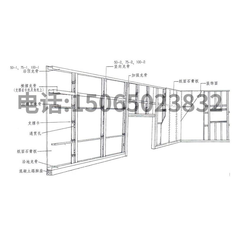 轻钢龙骨石膏板隔墙隔音矿棉板吊顶上海办公室厂房 测量 包工包料 - 图1