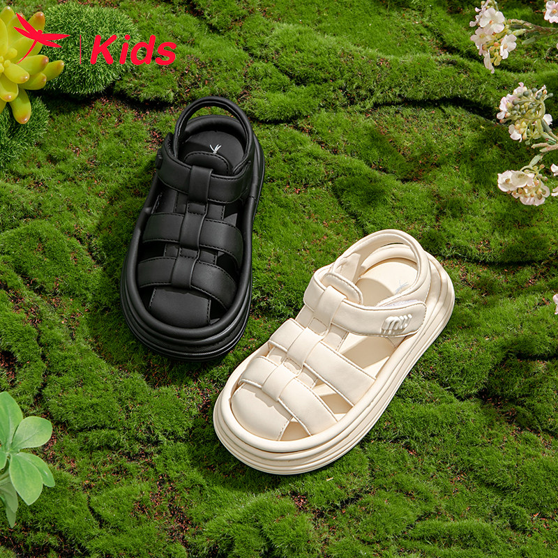 Red Dragonfly Girls Sandals Baotou Soft Sole Summer Style