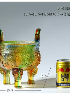 琉璃摆件工艺品大克鼎开业乔迁礼品公司庆典高档礼物摆件三足圆鼎