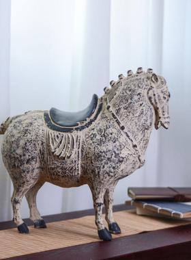 唐马摆件中式古风办公室装饰工艺品客厅开业中国风博古架玄关软装