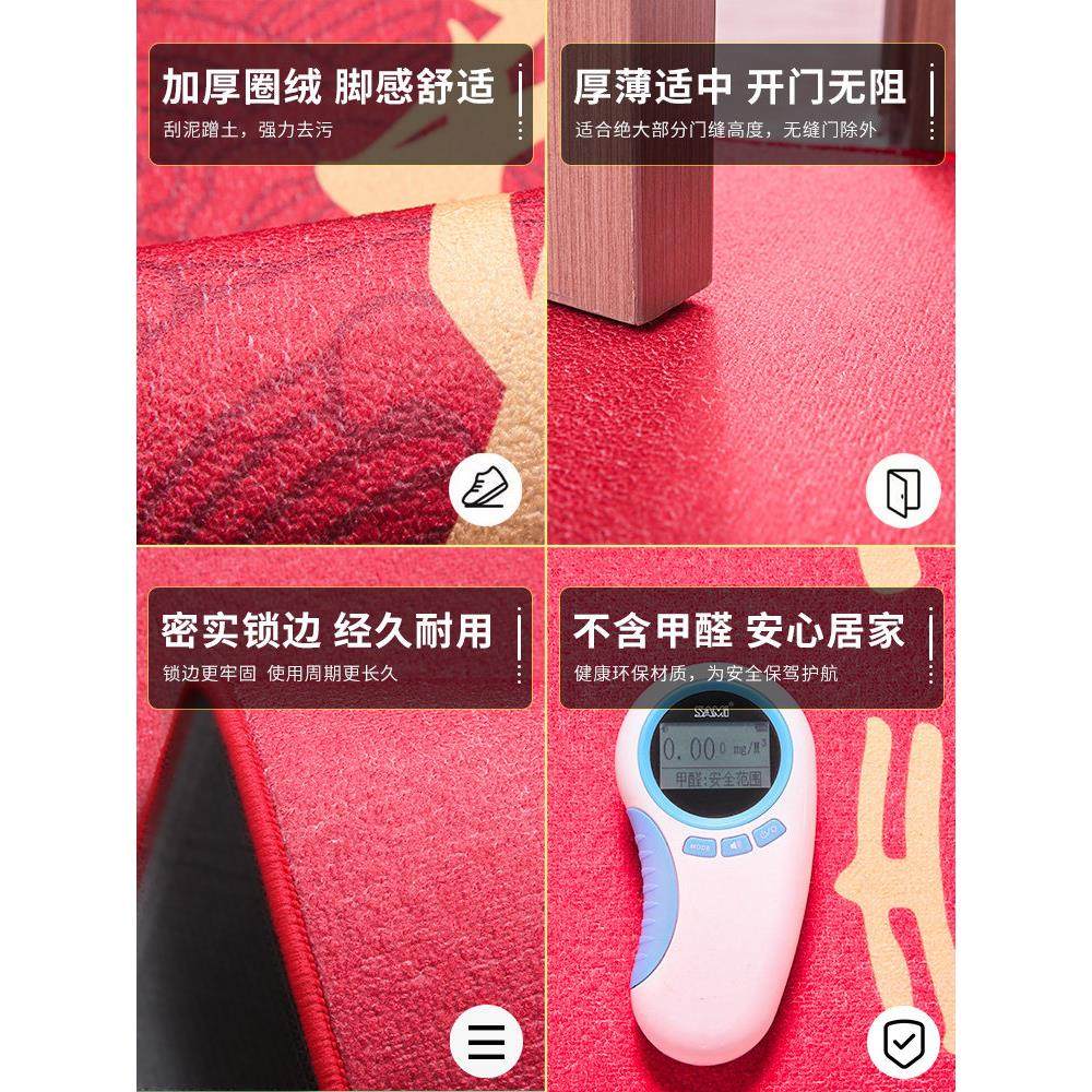 喜庆红色圈绒入户门地垫家用大门口脚垫进门门垫玄关地毯加厚垫子,淘宝优惠券,粉丝福利购,淘宝优惠卷