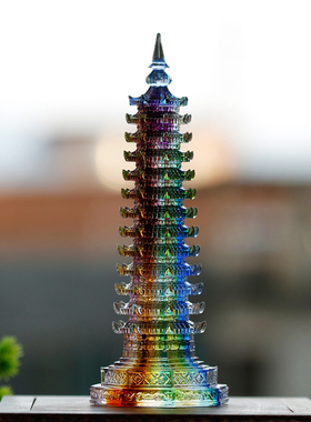 古法琉璃九9层十三13层文昌塔2025送礼高考书房居家书桌桌面摆件
