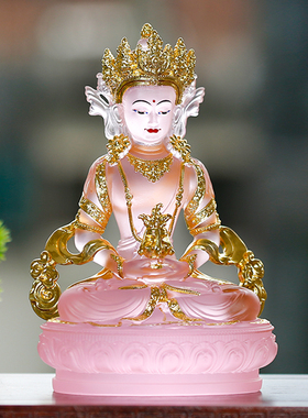 古法琉璃长寿佛佛像供奉摆件