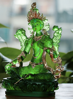 琉璃绿度母佛像居家供奉藏传密宗