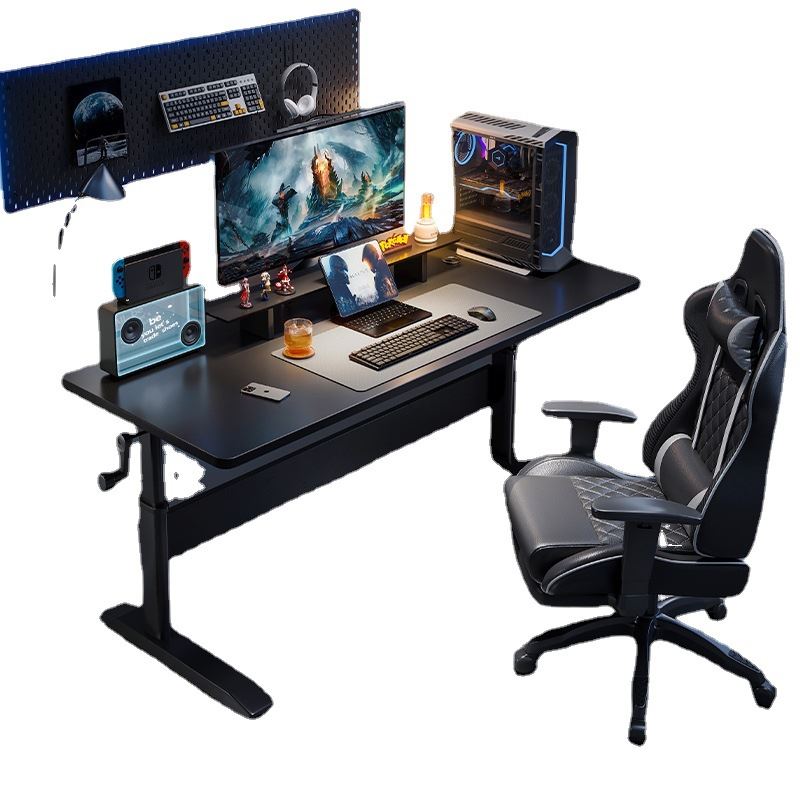 可升降桌子电脑桌家用台式电竞桌椅套装升降游戏直播主播用工作台-图3